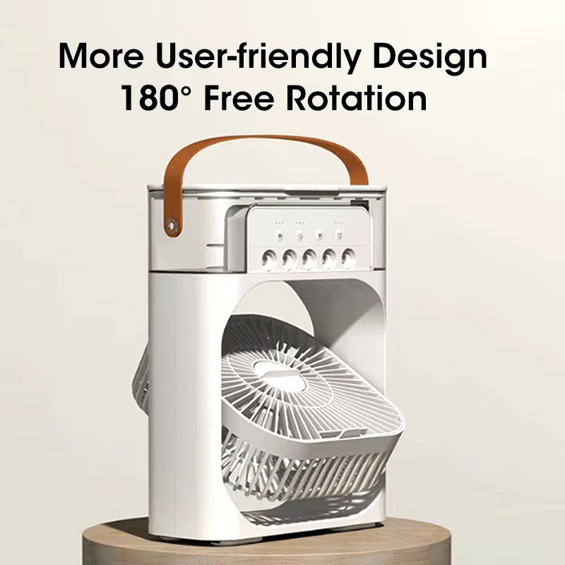 Portable Humidifier Fan Air Conditioners USB Fan Electric Fan LED Night Light Water Mist Fun 3 in 1 Air Cooler Humidifie for Hom