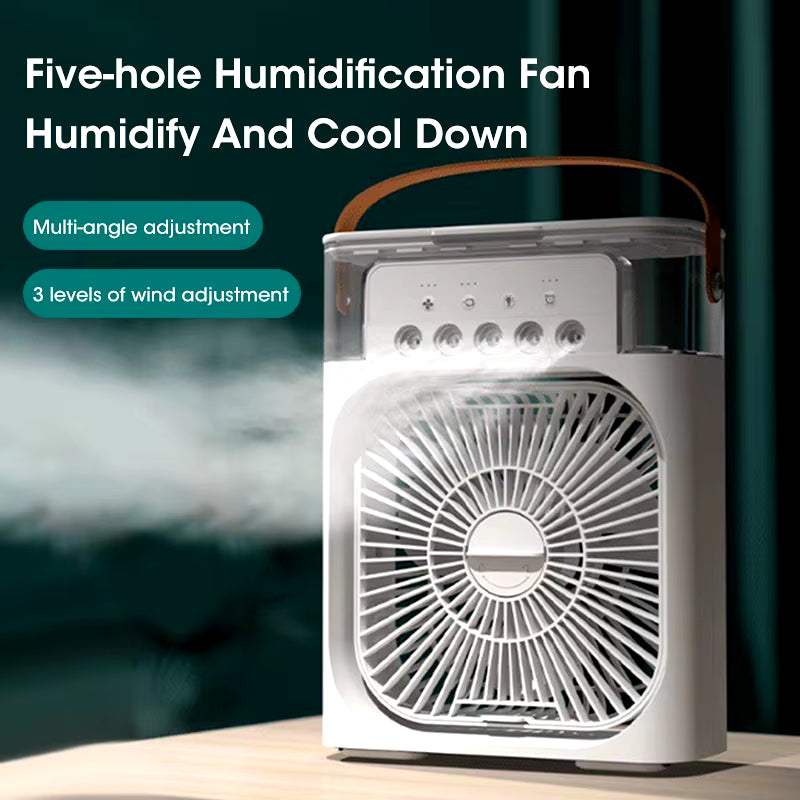 Portable Humidifier Fan Air Conditioners USB Fan Electric Fan LED Night Light Water Mist Fun 3 in 1 Air Cooler Humidifie for Hom