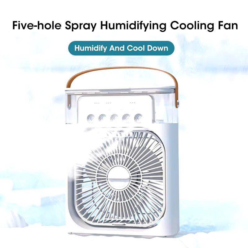 Portable Humidifier Fan Air Conditioners USB Fan Electric Fan LED Night Light Water Mist Fun 3 in 1 Air Cooler Humidifie for Hom
