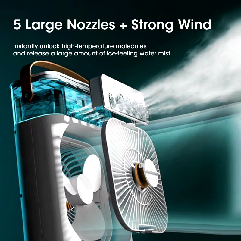 Portable Humidifier Fan Air Conditioners USB Fan Electric Fan LED Night Light Water Mist Fun 3 in 1 Air Cooler Humidifie for Hom
